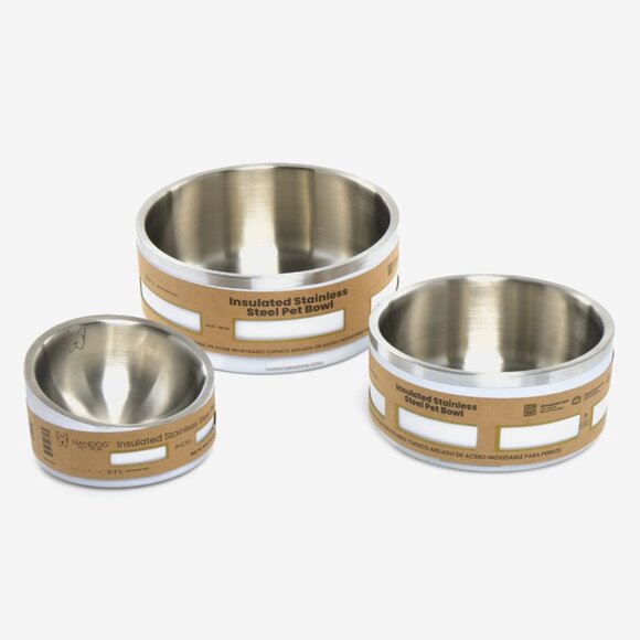 Nandog Pet Gear | TWO White Stainless Steel Dog Bowls | Brand New - Picture 5 of 5